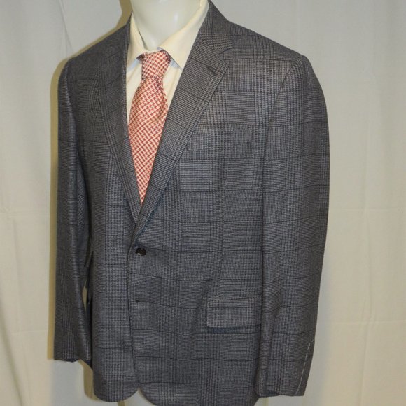 Ralph Lauren Purple Label Kent Linen Blend Glen Plaid Sport Coat 44R NWT $2995 - Picture 5 of 11
